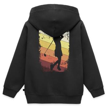 She is a golfer - Kids Premium Organic Zip-up Hoodie - black - Back - AI Model Kid Male (0cm)