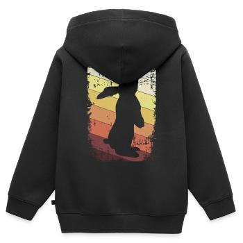 Lapin lapin - Sweat Premium à capuche zippé enfant bio - noir - Dos - AI Model Kid Male (0cm)