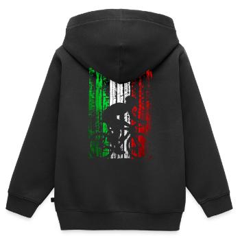 Bicycletta italia - Fahrrad fahren Italien Cyclist - Kinder Premium Organic Zip Hoodie - Schwarz - Hinten - AI Model Kid Male (0cm)