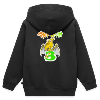 3. Geburtstag - Kinder Premium Organic Zip Hoodie - Schwarz - Hinten - AI Model Kid Male (0cm)