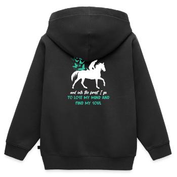 Bestes Reiten Design T-Shirt Premium Geschenk - Kinder Premium Organic Zip Hoodie - Schwarz - Hinten - AI Model Kid Male (0cm)