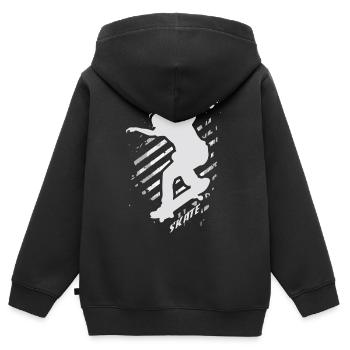 SK8R | | de skate Patineur | Patinage de skateboard - Sweat Premium à capuche zippé enfant bio - noir - Dos - AI Model Kid Male (0cm)