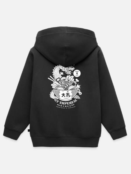 GT IMPERIAL WHITE BACK PATTERN - Kinder Premium Organic Zip Hoodie - Schwarz