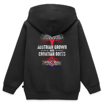 Österreicher mit kroatischen Wurzeln - Kinder Premium Organic Zip Hoodie - Schwarz - Hinten - AI Model Kid Male (0cm)