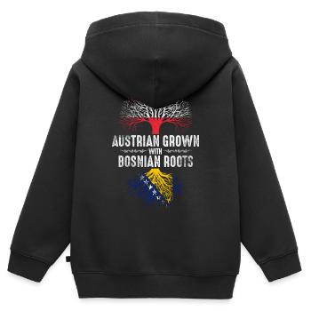 Österreicher mit bosnischen Wurzeln - Kinder Premium Organic Zip Hoodie - Schwarz - Hinten - AI Model Kid Male (0cm)