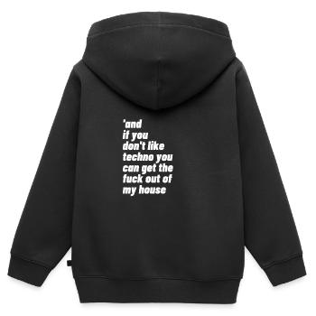 Techno Party DJ festival edm musik geschenk - Kinder Premium Organic Zip Hoodie - Schwarz - Hinten - AI Model Kid Male (0cm)