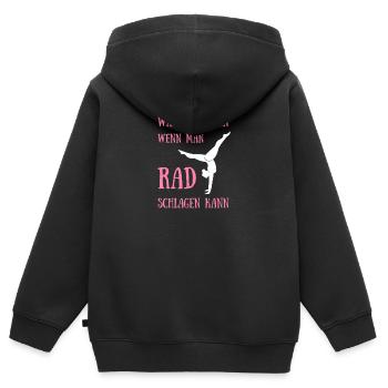 Turnen Gymnastik geschenk verein sport akrobatik - Kinder Premium Organic Zip Hoodie - Schwarz - Hinten - AI Model Kid Male (0cm)