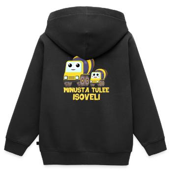 Je vais être un grand frère moulin à béton. - Sweat Premium à capuche zippé enfant bio - noir - Dos - AI Model Kid Male (0cm)