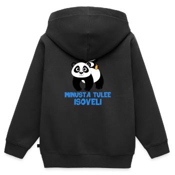 Je vais être un grand frère ours en bambou. - Sweat Premium à capuche zippé enfant bio - noir - Dos - AI Model Kid Male (0cm)