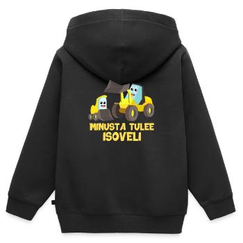 Je vais être un grand frère chargeur et un futur bébé cadeau. - Sweat Premium à capuche zippé enfant bio - noir - Dos - AI Model Kid Male (0cm)
