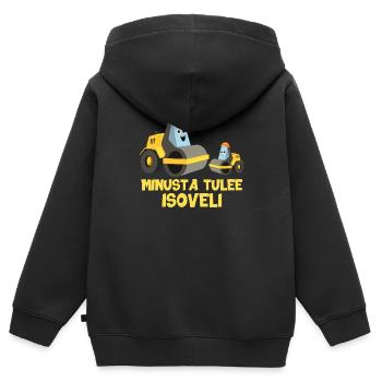 Je vais être un grand frère avec un cadeau tonitruant pour un roadrob. - Sweat Premium à capuche zippé enfant bio - noir - Dos - AI Model Kid Male (0cm)