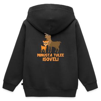 Je vais être un grand frère cerfs futur cadeau faon - Sweat Premium à capuche zippé enfant bio - noir - Dos - AI Model Kid Male (0cm)
