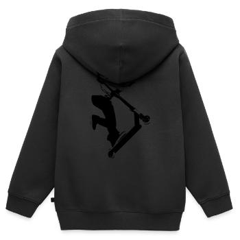 Onefooter 3 - Kinder Premium Organic Zip Hoodie - Schwarz - Hinten - AI Model Kid Male (0cm)