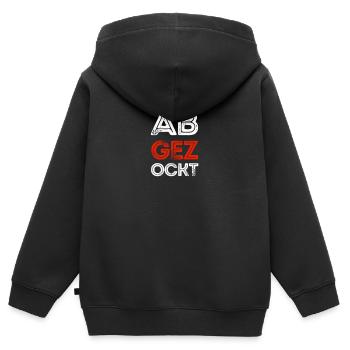 Fernsehen GEZ Propaganda Geld zwangsgebühr politik - Kinder Premium Organic Zip Hoodie - Schwarz - Hinten - AI Model Kid Male (0cm)