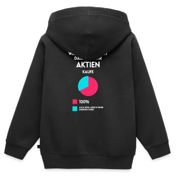 Aktien Dividende lustige sprüche Vermögen finanzen - Kinder Premium Organic Zip Hoodie - Schwarz - Hinten - AI Model Kid Male (0cm)