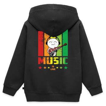 I love Music - Kinder Premium Organic Zip Hoodie - Schwarz - Hinten - AI Model Kid Male (0cm)