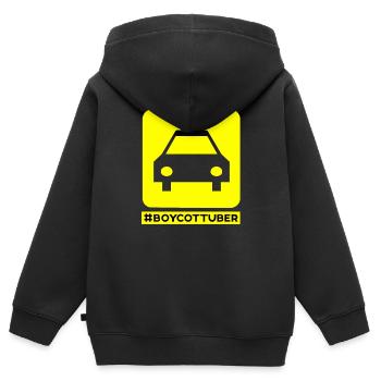 Fahr Taxi Boykott UBER - Kinder Premium Organic Zip Hoodie - Schwarz - Hinten - AI Model Kid Male (0cm)
