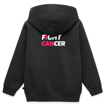 Fight Cancer Cancer Hôpital chimio thérapie - Sweat Premium à capuche zippé enfant bio - noir - Dos - AI Model Kid Male (0cm)