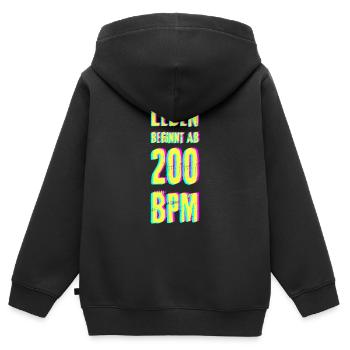 Techno rave bass DJ trance house geschenk musik - Kinder Premium Organic Zip Hoodie - Schwarz - Hinten - AI Model Kid Male (0cm)