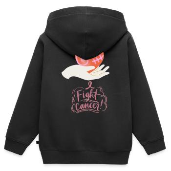 Kampf gegen Krebs - Kinder Premium Organic Zip Hoodie - Schwarz - Hinten - AI Model Kid Male (0cm)