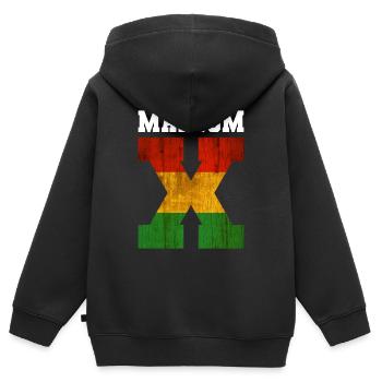 MALCOM X - Kinder Premium Organic Zip Hoodie - Schwarz - Hinten - AI Model Kid Male (0cm)
