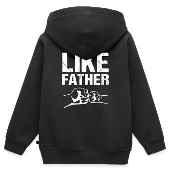 Comme Père Comme Fils - Sweat Premium à capuche zippé enfant bio - noir - Dos - AI Model Kid Male (0cm)