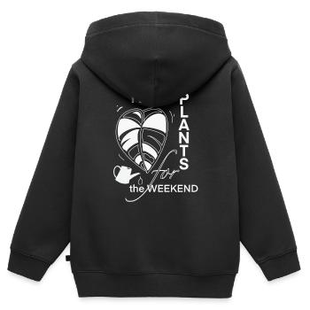 J’ai des plantes pour le week-end - Sweat Premium à capuche zippé enfant bio - noir - Dos - AI Model Kid Male (0cm)