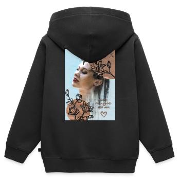 Make Music Not War - Kids Premium Organic Zip-up Hoodie - black - Back - AI Model Kid Male (0cm)