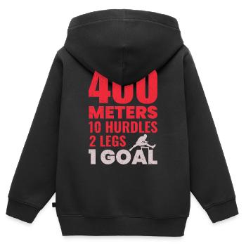 Hürden Hürdenlauf Hürdenläufer Läufer Athleten - Kinder Premium Organic Zip Hoodie - Schwarz - Hinten - AI Model Kid Male (0cm)
