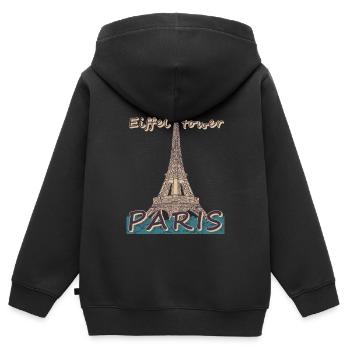 Eiffelturm in Paris Frankreich Pariser Andenken - Kinder Premium Organic Zip Hoodie - Schwarz - Hinten - AI Model Kid Male (0cm)