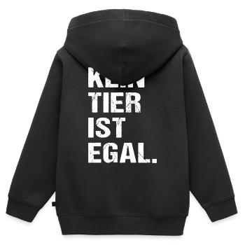 Kein Tier Ist Egal Tierschutz Tierliebhaber - Kinder Premium Organic Zip Hoodie - Schwarz - Hinten - AI Model Kid Male (0cm)