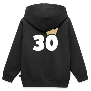 30 Krone Nummer 30 - Kinder Premium Organic Zip Hoodie - Schwarz - Hinten - AI Model Kid Male (0cm)