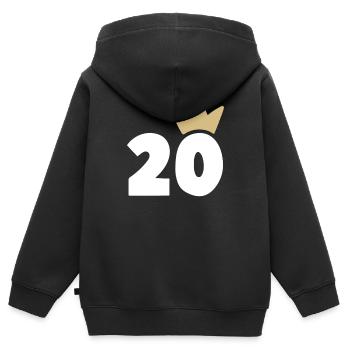 20 Krone Nummer 30 - Kinder Premium Organic Zip Hoodie - Schwarz - Hinten - AI Model Kid Male (0cm)