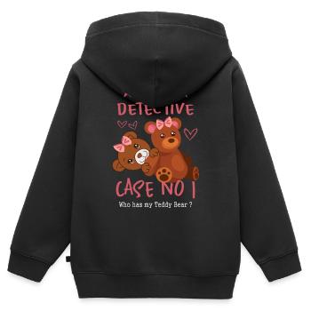 Kinder Detektiv - Kinder Premium Organic Zip Hoodie - Schwarz - Hinten - AI Model Kid Male (0cm)