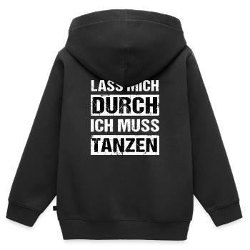 Lass mich durch ich muss tanzen Tanz Party - Kinder Premium Organic Zip Hoodie - Schwarz - Hinten - AI Model Kid Male (0cm)