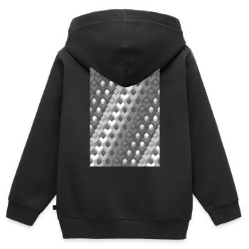 Graustufen Farbverlauf Linkswendung - Kinder Premium Organic Zip Hoodie - Schwarz - Hinten - AI Model Kid Male (0cm)