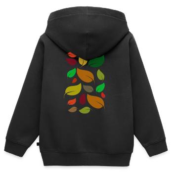 Herbst - Kinder Premium Organic Zip Hoodie - Schwarz - Hinten - AI Model Kid Male (0cm)