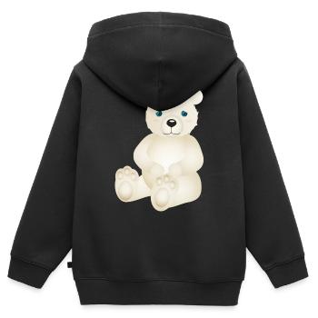 zauberhafter Eisbär als tierischer Begleiter - Kinder Premium Organic Zip Hoodie - Schwarz - Hinten - AI Model Kid Male (0cm)
