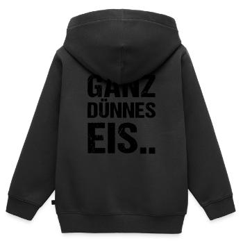 Ganz dünnes Eis.. - Kinder Premium Organic Zip Hoodie - Schwarz - Hinten - AI Model Kid Male (0cm)