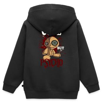 MIGNON MAIS PSYCHO Vaudou - Poupée - Sweat Premium à capuche zippé enfant bio - noir - Dos - AI Model Kid Male (0cm)