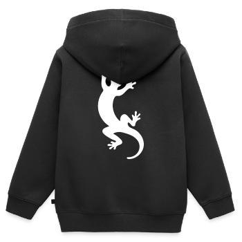 Salamander - Kinder Premium Organic Zip Hoodie - Schwarz - Hinten - AI Model Kid Male (0cm)
