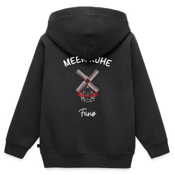 Dänemark, Insel Fanø, Mühle Sonderho Molle - Kinder Premium Organic Zip Hoodie - Schwarz - Hinten - AI Model Kid Male (0cm)