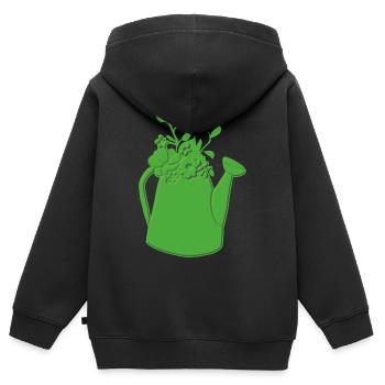 giesskanne relief - Kinder Premium Organic Zip Hoodie - Schwarz - Hinten - AI Model Kid Male (0cm)