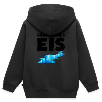 Ganz dünnes Eis Humor Sehr dünnes Eis - Kinder Premium Organic Zip Hoodie - Schwarz - Hinten - AI Model Kid Male (0cm)