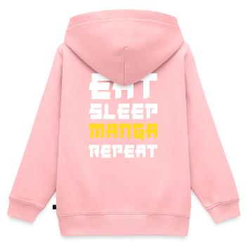 Manger du sommeil Manga Répéter - Sweat Premium à capuche zippé enfant bio - rose - Dos - AI Model Kid Female (0cm)