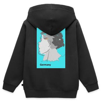 Germany Gradient Map - Kids Premium Organic Zip-up Hoodie - black - Back - AI Model Kid Male (0cm)