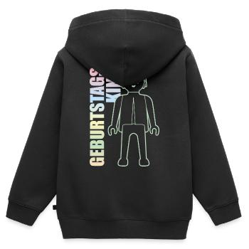 Playmobil Geburtstagskind In Bunten Farben - Kinder Premium Organic Zip Hoodie - Schwarz - Hinten - AI Model Kid Male (0cm)