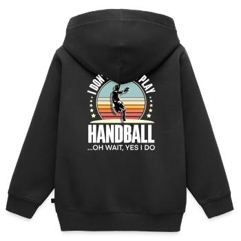 Handball Handballer - Kinder Premium Organic Zip Hoodie - Schwarz - Hinten - AI Model Kid Male (0cm)