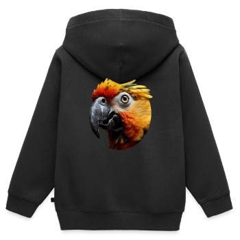 Perroquet - Sweat Premium à capuche zippé enfant bio - noir - Dos - AI Model Kid Male (0cm)