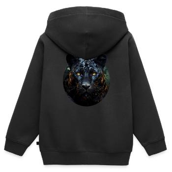 Panther - Kinder Premium Organic Zip Hoodie - Schwarz - Hinten - AI Model Kid Male (0cm)